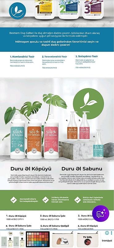 balet kremi: Besttem duş və əl təmizliyi seriyası Məhsullar: - Duş Gelləri (730 — 1