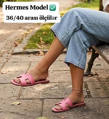 basanojka: Hermes Model qadın şlapanları - Ölçülər: 36–40 arası - Dizayn: “H” — 3