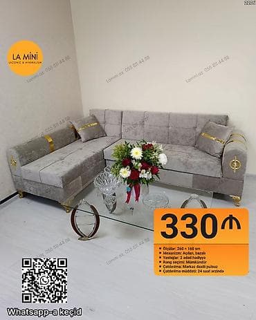 iqlavoy divan: Künc divan, Açılan, Bazalı, Şəhərdaxili pulsuz çatdırılma — 1