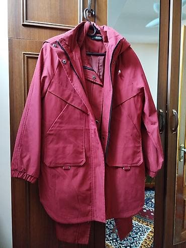 pencekler: Qadınlar üçün qırmızı parka tipli üst geyimi - Rəng: tünd qırmızı — 1