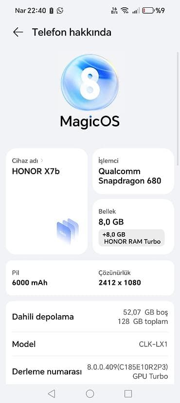 mobil wifi: Honor X7b, 128 GB, rəng - Boz — 4