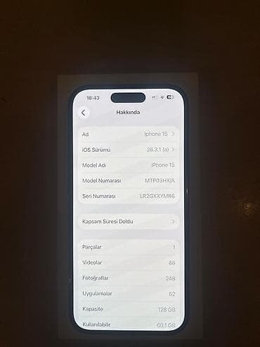 apple xr ağ: IPhone 15, 128 GB, Qara, Face ID — 3