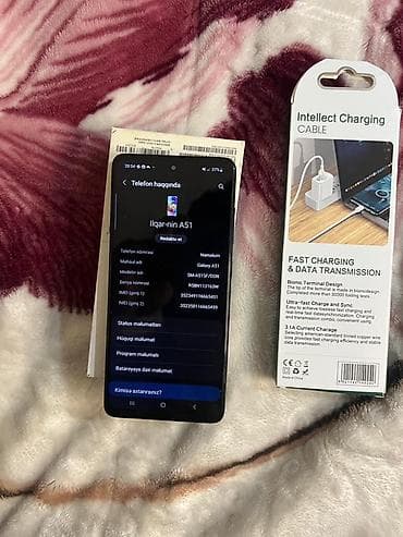 telefonların satisi: Samsung Galaxy A51, 64 GB, rəng - Qara, Barmaq izi — 8