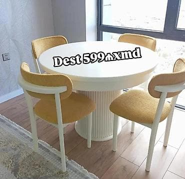 süt: Mətbəx üçün, Yeni, Açılmayan, Yumru masa, 4 stul — 1