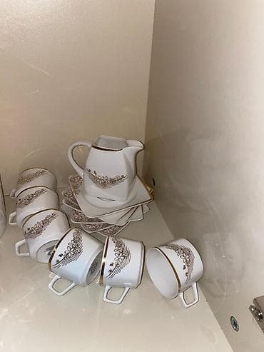 qoz agaci satilir: Nahar dəsti, rəng - Ağ, Farfor — 6