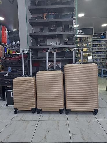 mini keys: Sərnişin çamadan dəsti – 3 ölçü - Rəng: şampan/qızılı - Korpus: sərt — 1