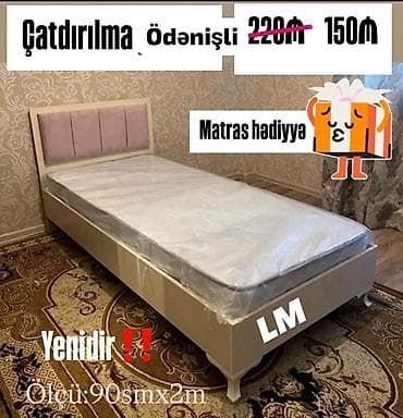 - Tək nəfərlik çarpayı - Ölçü: 90 sm x 2 m - Rəng: krem/açıq bej lalafo.az -da - Tək nəfərlik çarpayı - Ölçü: 90 sm x 2 m - Rəng: krem/açıq bej
