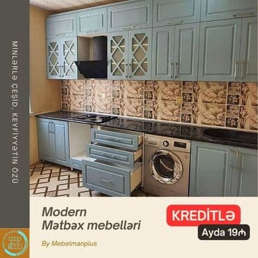 metbex mebeli gence: Sifarişlə mətbəx dəsti, Mat laminat, Kredit var, Pulsuz çatdırılma — 8