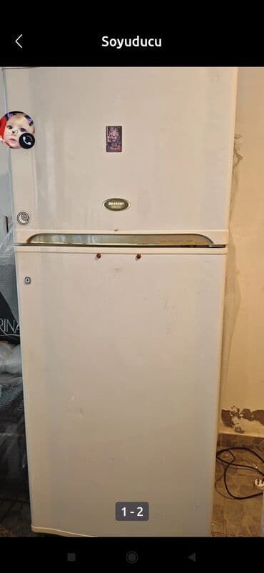 omax gel ne ucundur: 2 qapılı Sharp Soyuducu Satılır, rəng - Ağ, Təkərli — 1