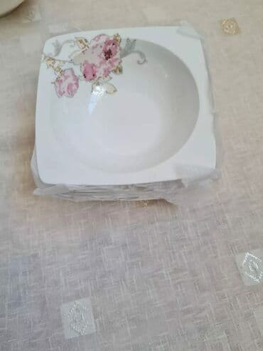 set qablari: Nahar dəsti, rəng - Ağ, Farfor, 6 nəfərlik, Türkiyə — 6