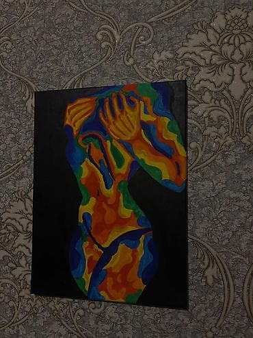 divar bezekleri: “Enerji forması” adlı tablo — pop-art psychedelic style üslubunda — 2