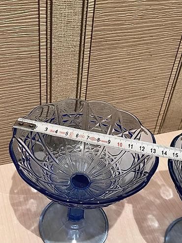 tort şəkili: Tort və şiriniyyat qabı, rəng - Mavi, Şüşə — 2