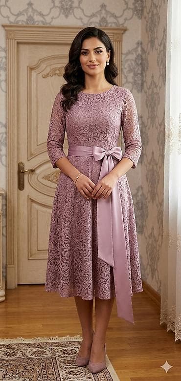 dry dry istifadesi: Xanımlar üçün zərif dizaynlı iki model qızılıgül tonlarında midi — 1