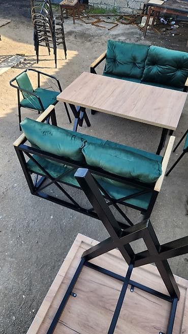boya aparatı: Dördbucaq masa, Açılmayan, Stullar ilə, Metal — 6
