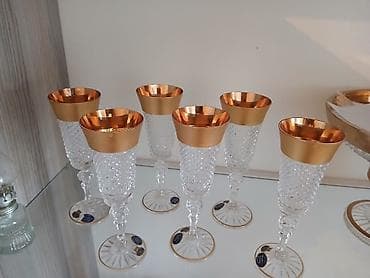 hediye qablari: Qədəhlər, rəng - Qızılı, Xrustal, 6 ədədli dəst — 2