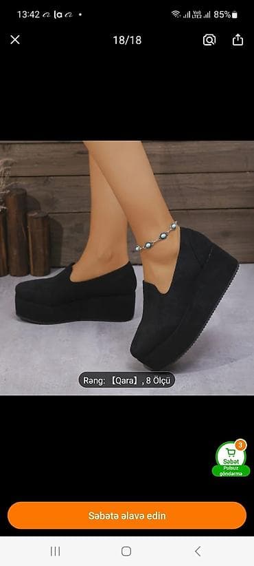 platforma bosonojkalar: Ölçü: 38, rəng - Qara, Yeni — 1