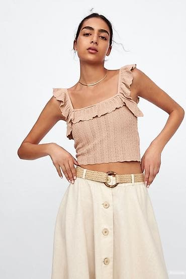 topdan geyim: Brend: Zara Razmer: M Növü: toxunma top (Knit Crop Top) Detallar — 2