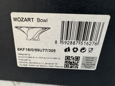 брендовая посуда: Миски, 1 шт., цвет - Белый, Хрусталь, Чехия — 8