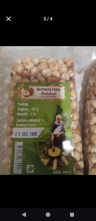 Ləpələr: Məhsul: Qovrulmuş fındıq – Ordubad (Nanamın Fındığı) - Qablaşdırma — 2