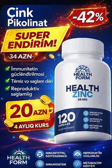 Məhsul: Health Form – Health Zinc (Sink Pikolinat) 25 mg Tərkib və