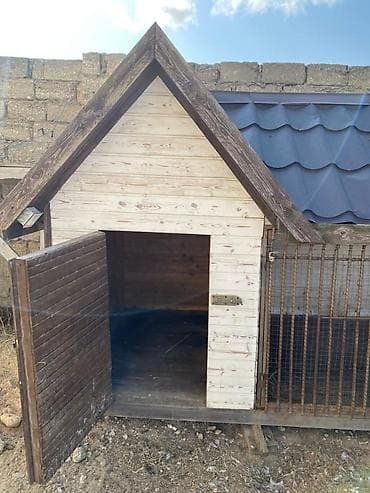 Digər heyvanlar: Taxta it evi və volyer - Material: keyfiyyətli taxta karkas, ön hissə — 2