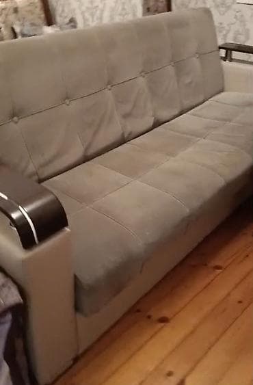 İşlənmiş, Di̇van-kravat, 2 kreslo, Bazalı, Açılan