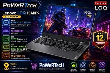 fujitsu laptop computers: Yeni Lenovo LOQ, 15.6 ", AMD Ryzen 5, 512 GB, Ünvandan götürmə, Pulsuz çatdırılma, Ödənişli çatdırılma — 1