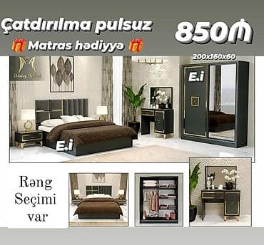 Yataq otağı dəsti – modern dizayn, rəng seçimi var. Dəst tərkibi: - — 1