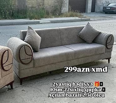 Açılan-bazalı divan – 2.30 m ölçü • Qatlanan mexanizm: yatacaq