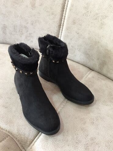 ботильоны без каблука: Полусапоги, Размер: 37, цвет - Черный, Новый — 4