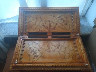 nerdtaxta: Taxta oyma nərd-taxta dəsti - Material: tam taxta, əl işçiliyi oyma — 2