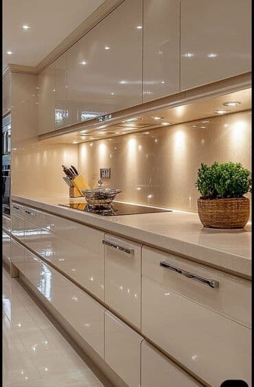 Sifarişlə mətbəx dəsti, Özü çəkən petlələr, Mat laminat, Kredit var, Pulsuz çatdırılma, Rayonlara çatdırılma