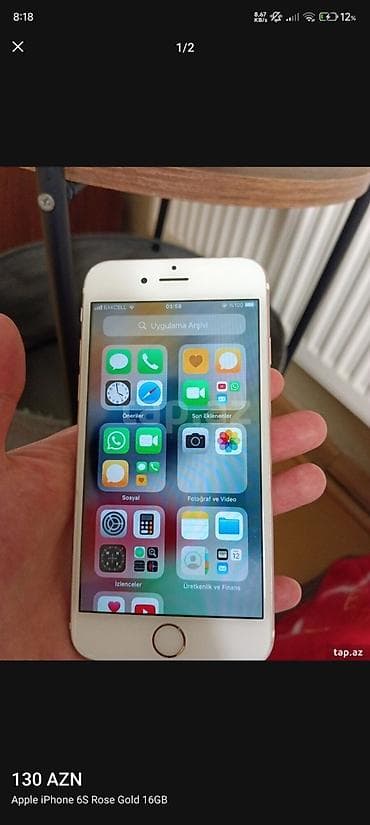 ipod nano: IPhone 6s, 16 GB, Rose Gold, Barmaq izi — 1