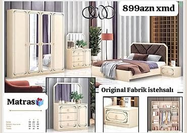 Yataq otağı mebel dəsti – Original Fabrik istehsalı Dəst tərkibi: - 6