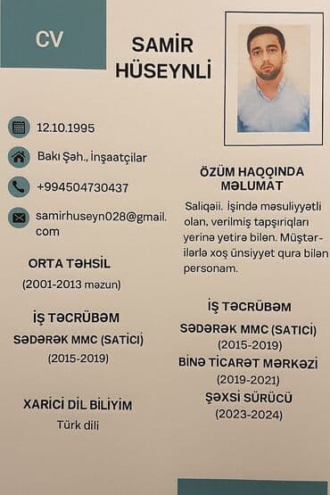 Личные водители: Sürücü işi axtarıram — 1