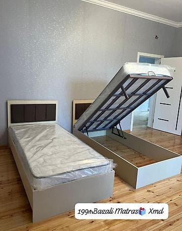 Təknəfərlik çarpayı, Bazalı, Matras ilə, Siyirməsiz