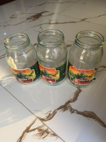 Şüşə bankalar dəsti - Məhsul: müxtəlif ölçülü şüşə bankalar