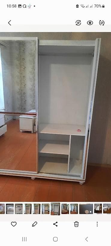 paltar dolab: İşlənmiş, 3 qapılı, Ağ, Kupe, Düz dolab — 2
