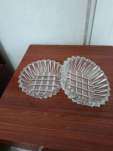 şuşe: Şüşə salat/qəlyanaltı qabları – 2 ədəd dəst - Material: qalın, şəffaf — 2