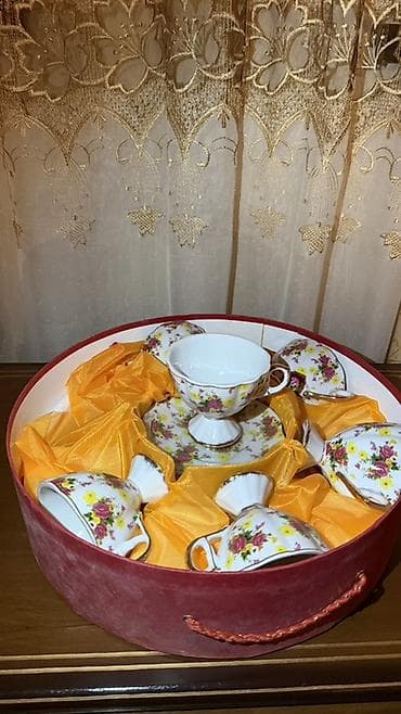 Çay dəsti, rəng - Ağ, Farfor, 6 nəfərlik