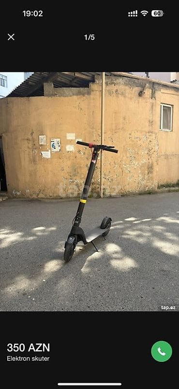 electrikli scooter: İşlənmiş Elektrik samokat 10", 351 - 500 Vt, 26 - 35 km/s, Ödənişli çatdırılma — 1
