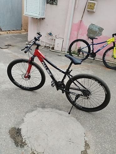 velsobet: FULL BIKE dağ velosipedi - Çərçivə: yüngül metal, qara/qırmızı rəng — 1
