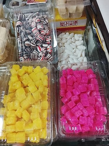 qoz qiymeti: Məhsul: Rəngarəng bərk konfetlər (handmade stilində) 300qramdır — 5