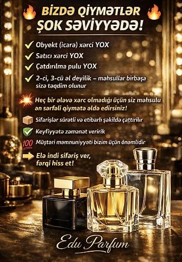 amber elixir eau de parfum: Edu Parfum – orijinal ətirlər birbaşa sizə! - Obyekt (icarə) xərci — 1