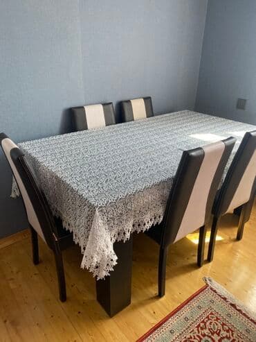 Qonaq otağı üçün, Açılmayan, Dördbucaq masa, 6 stul