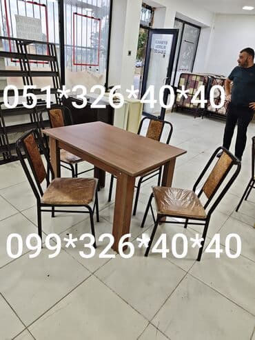 jaluzler metbex üçün: Mətbəx üçün, Yeni, Açılmayan, Dördbucaq masa, 4 stul — 33