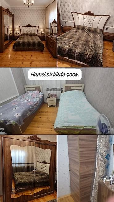 Yataq dəsti satilir 2 çarpayı+ dolab Hamsi birlikdə 900 azn Taxtin — 1