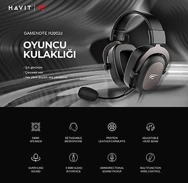 sm58 mikrofon: Havit Gamenote H2002d Oyunçu Qulaqlığı - 53 mm sürücülər – güclü və — 1