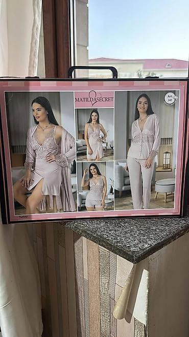 Matilda Secret qadın ev geyimi dəsti 4lu setdi xoncaliq alınıb PULLAZM