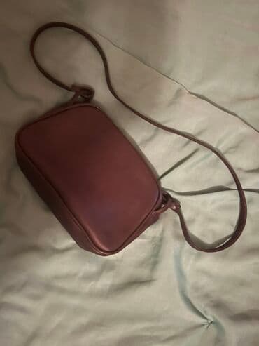 qaşlı canta: Qəhvəyi çiyin/çapraz çanta - Material: temiz (hamar tekstura, parlaq — 2